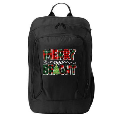 Christmas Merry And Bright Red And Green Patterns City Backpack