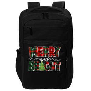 Christmas Merry And Bright Red And Green Patterns Impact Tech Backpack