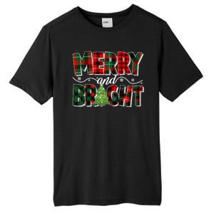 Christmas Merry And Bright Red And Green Patterns Tall Fusion ChromaSoft Performance T-Shirt