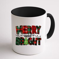 Christmas Merry And Bright Red And Green Patterns Mug