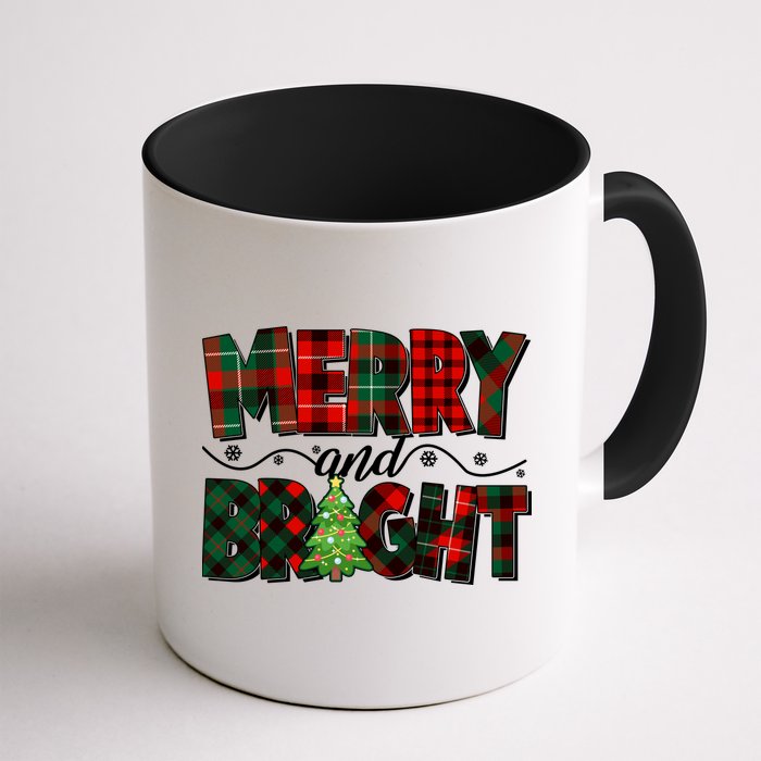 Christmas Merry And Bright Red And Green Patterns Mug