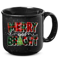 Christmas Merry And Bright Red And Green Patterns 15oz Campfire Ceramic Mug