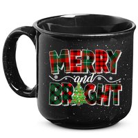 Christmas Merry And Bright Red And Green Patterns 15oz Campfire Ceramic Mug