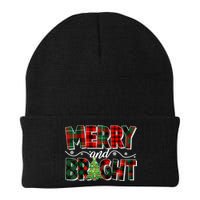 Christmas Merry And Bright Red And Green Patterns Beanie