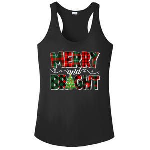 Christmas Merry And Bright Red And Green Patterns Ladies PosiCharge Competitor Racerback Tank