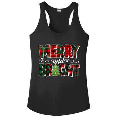 Christmas Merry And Bright Red And Green Patterns Ladies PosiCharge Competitor Racerback Tank