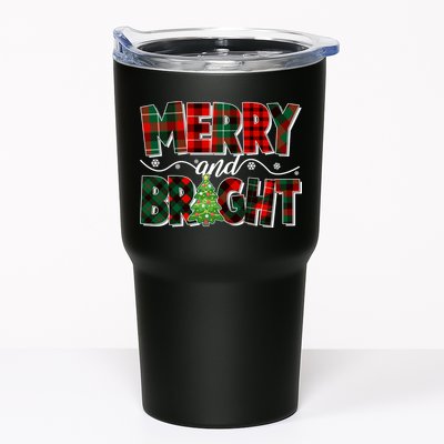Christmas Merry And Bright Red And Green Patterns Tumbler