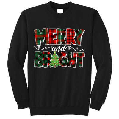 Christmas Merry And Bright Red And Green Patterns Tall Sweatshirt