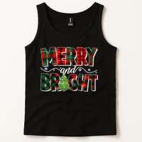 Christmas Merry And Bright Red And Green Patterns Tank Top