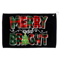 Christmas Merry And Bright Red And Green Patterns Grommeted Golf Towel