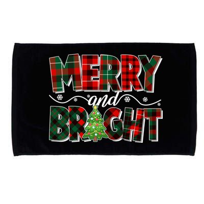 Christmas Merry And Bright Red And Green Patterns Microfiber Hand Towel