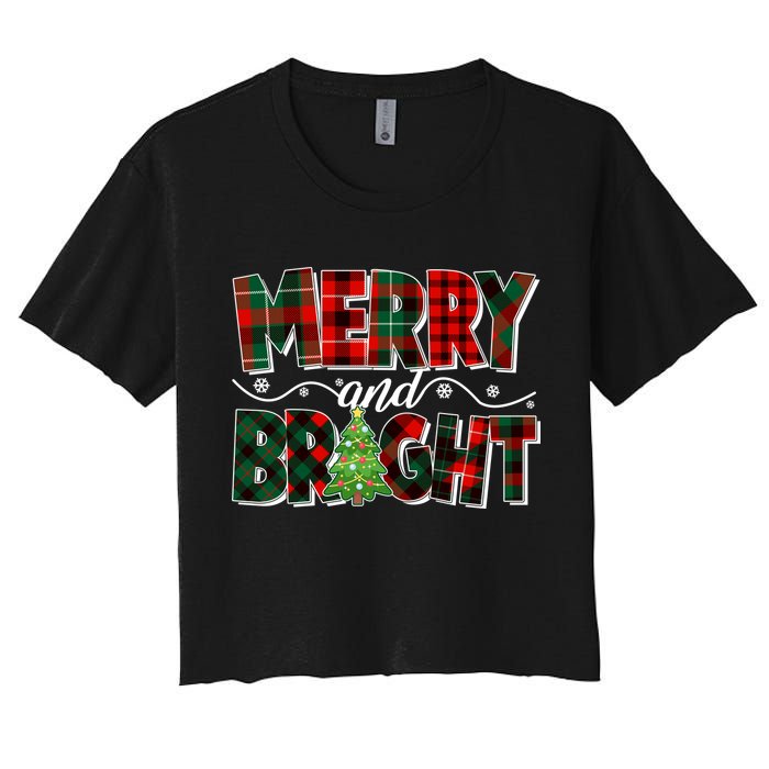 Christmas Merry And Bright Red And Green Patterns Crop Top