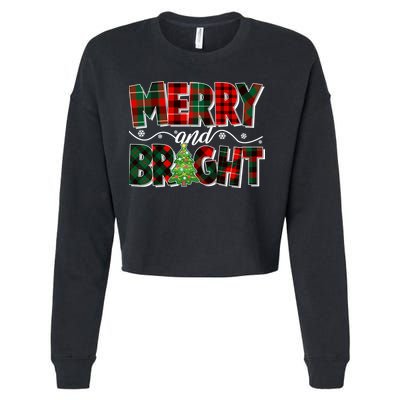 Christmas Merry And Bright Red And Green Patterns Cropped Pullover Crew