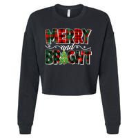 Christmas Merry And Bright Red And Green Patterns Cropped Pullover Crew