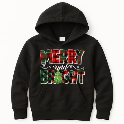 Christmas Merry And Bright Red And Green Patterns Kids Hoodie