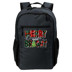 Christmas Merry And Bright Red And Green Patterns Daily Commute Backpack