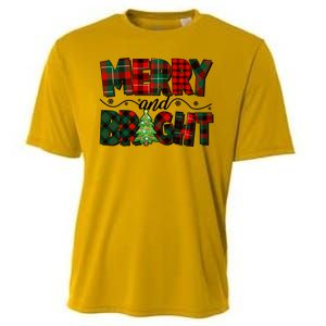 Christmas Merry And Bright Red And Green Patterns Cooling Performance Crew T-Shirt