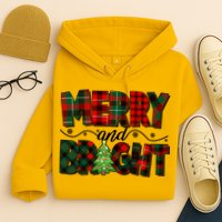 Christmas Merry And Bright Red And Green Patterns Hoodie