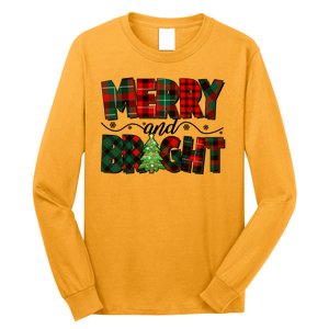 Christmas Merry And Bright Red And Green Patterns Long Sleeve Shirt