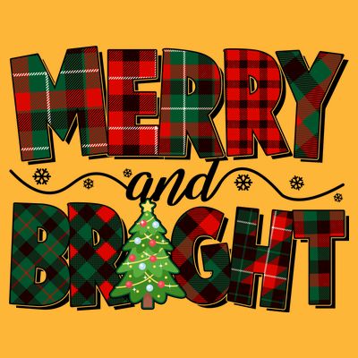 Christmas Merry And Bright Red And Green Patterns T-Shirt