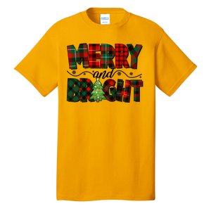 Christmas Merry And Bright Red And Green Patterns Tall T-Shirt