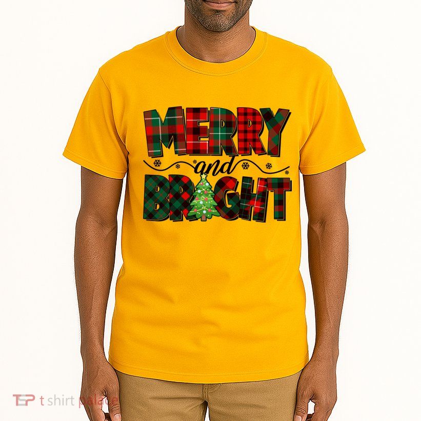 Christmas Merry And Bright Red And Green Patterns Tall T-Shirt