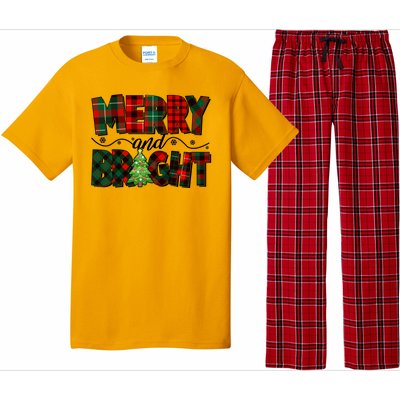 Christmas Merry And Bright Red And Green Patterns Pajama Set