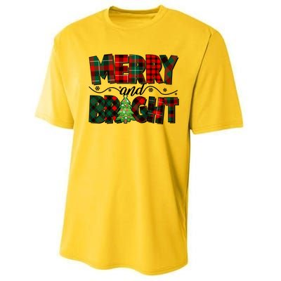 Christmas Merry And Bright Red And Green Patterns Performance Sprint T-Shirt