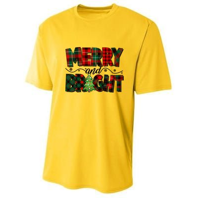 Christmas Merry And Bright Red And Green Patterns Youth Performance Sprint T-Shirt
