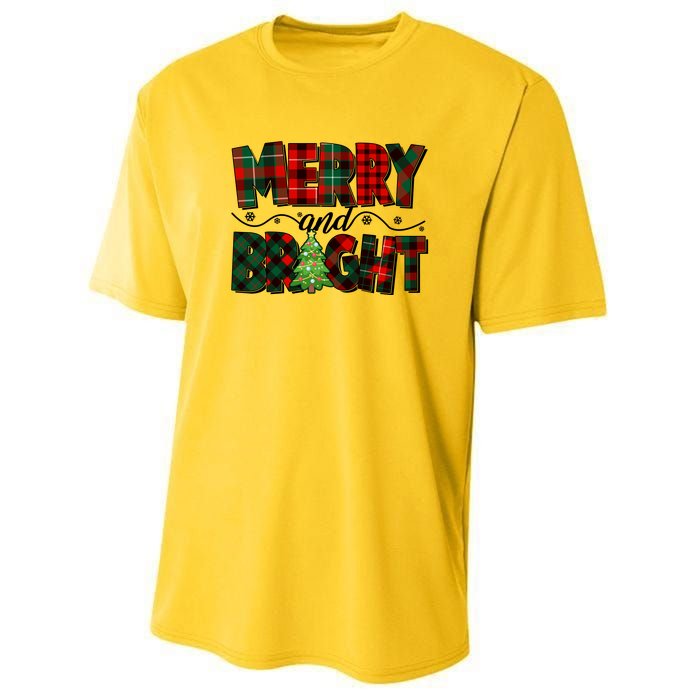 Christmas Merry And Bright Red And Green Patterns Youth Performance Sprint T-Shirt