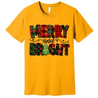 Christmas Merry And Bright Red And Green Patterns Premium T-Shirt