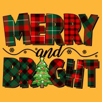 Christmas Merry And Bright Red And Green Patterns Premium T-Shirt