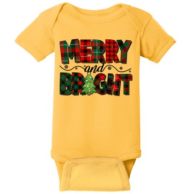 Christmas Merry And Bright Red And Green Patterns Baby Bodysuit