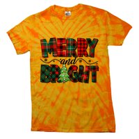 Christmas Merry And Bright Red And Green Patterns Tie-Dye T-Shirt