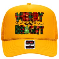 Christmas Merry And Bright Red And Green Patterns Hat
