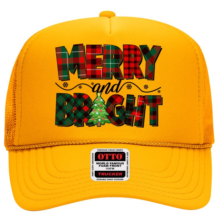 Christmas Merry And Bright Red And Green Patterns Hat
