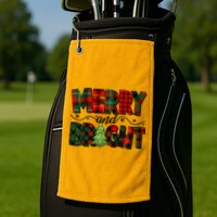 Christmas Merry And Bright Red And Green Patterns Golf Towel
