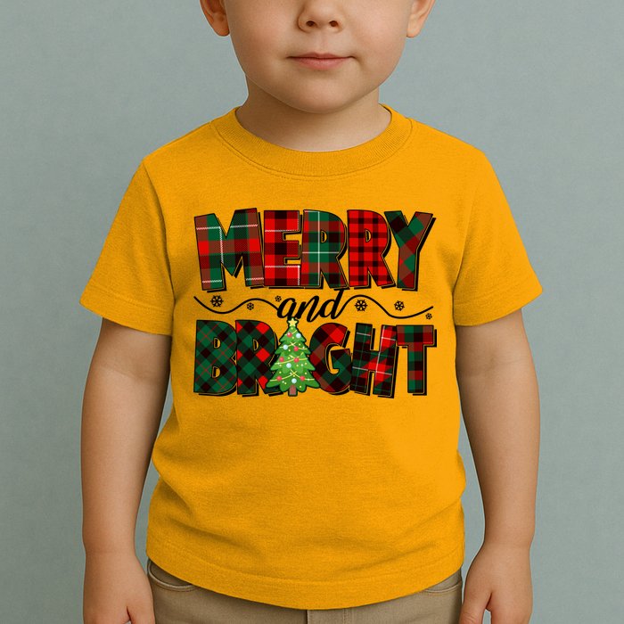 Christmas Merry And Bright Red And Green Patterns Toddler T-Shirt
