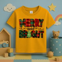 Christmas Merry And Bright Red And Green Patterns Toddler T-Shirt