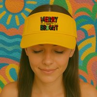Christmas Merry And Bright Red And Green Patterns Valucap Bio-Washed Visor