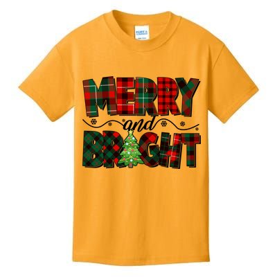 Christmas Merry And Bright Red And Green Patterns Kids T-Shirt