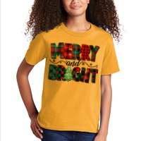 Christmas Merry And Bright Red And Green Patterns Kids T-Shirt