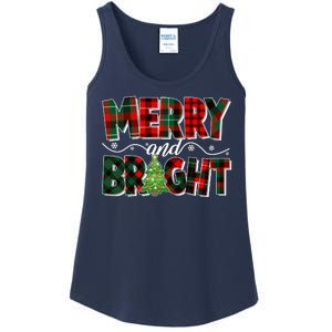 Christmas Merry And Bright Red And Green Patterns Ladies Essential Tank