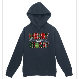 Christmas Merry And Bright Red And Green Patterns Urban Pullover Hoodie