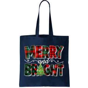 Christmas Merry And Bright Red And Green Patterns Tote Bag