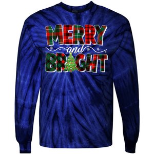 Christmas Merry And Bright Red And Green Patterns Tie-Dye Long Sleeve Shirt