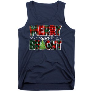 Christmas Merry And Bright Red And Green Patterns Tank Top