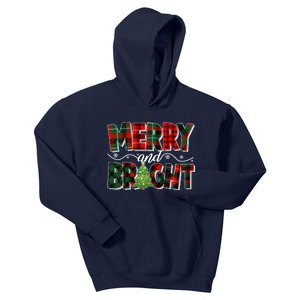 Christmas Merry And Bright Red And Green Patterns Kids Hoodie