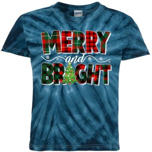 Christmas Merry And Bright Red And Green Patterns Kids Tie-Dye T-Shirt