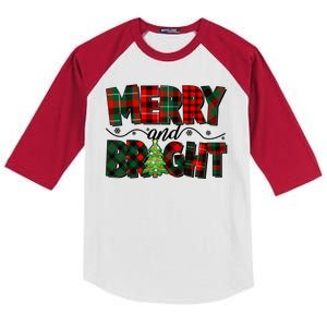 Christmas Merry And Bright Red And Green Patterns Kids Colorblock Raglan Jersey